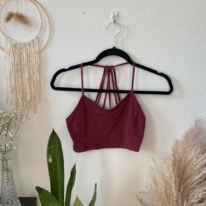Red triangle back crop top